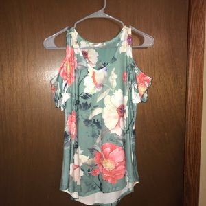 Green floral shirt